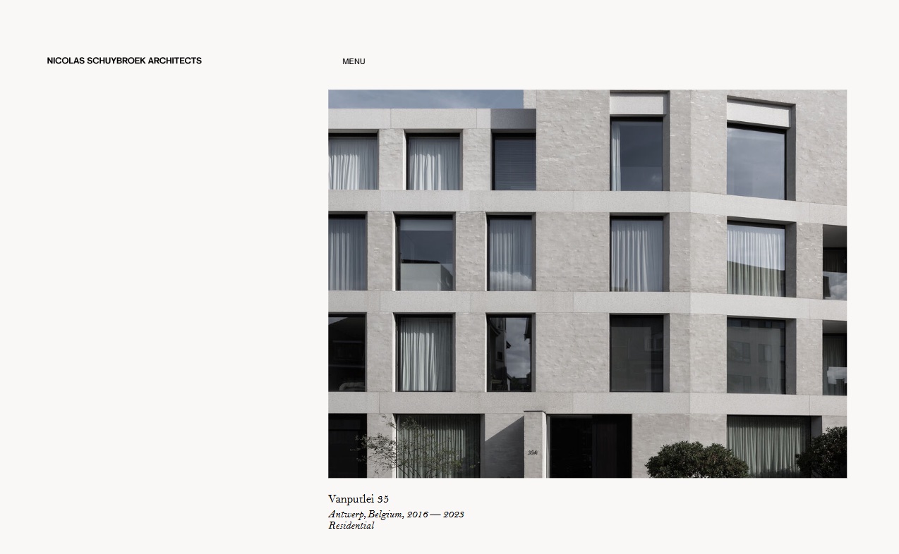 Screenshot of Nicolas Schuybroek website (ns-architects.com)