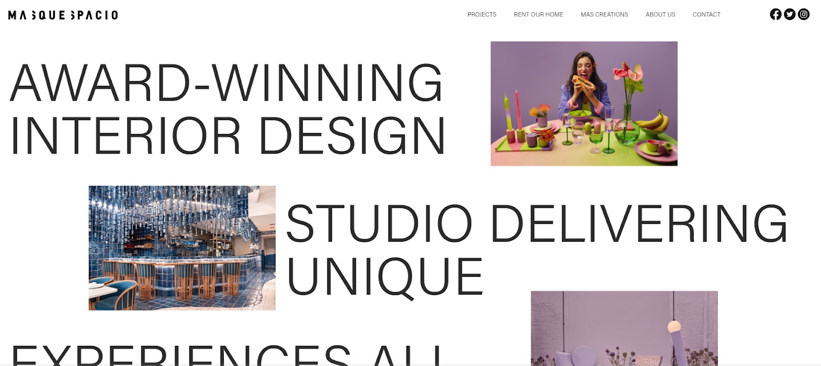 Screenshot of Masquespacio website (masquespacio.com)