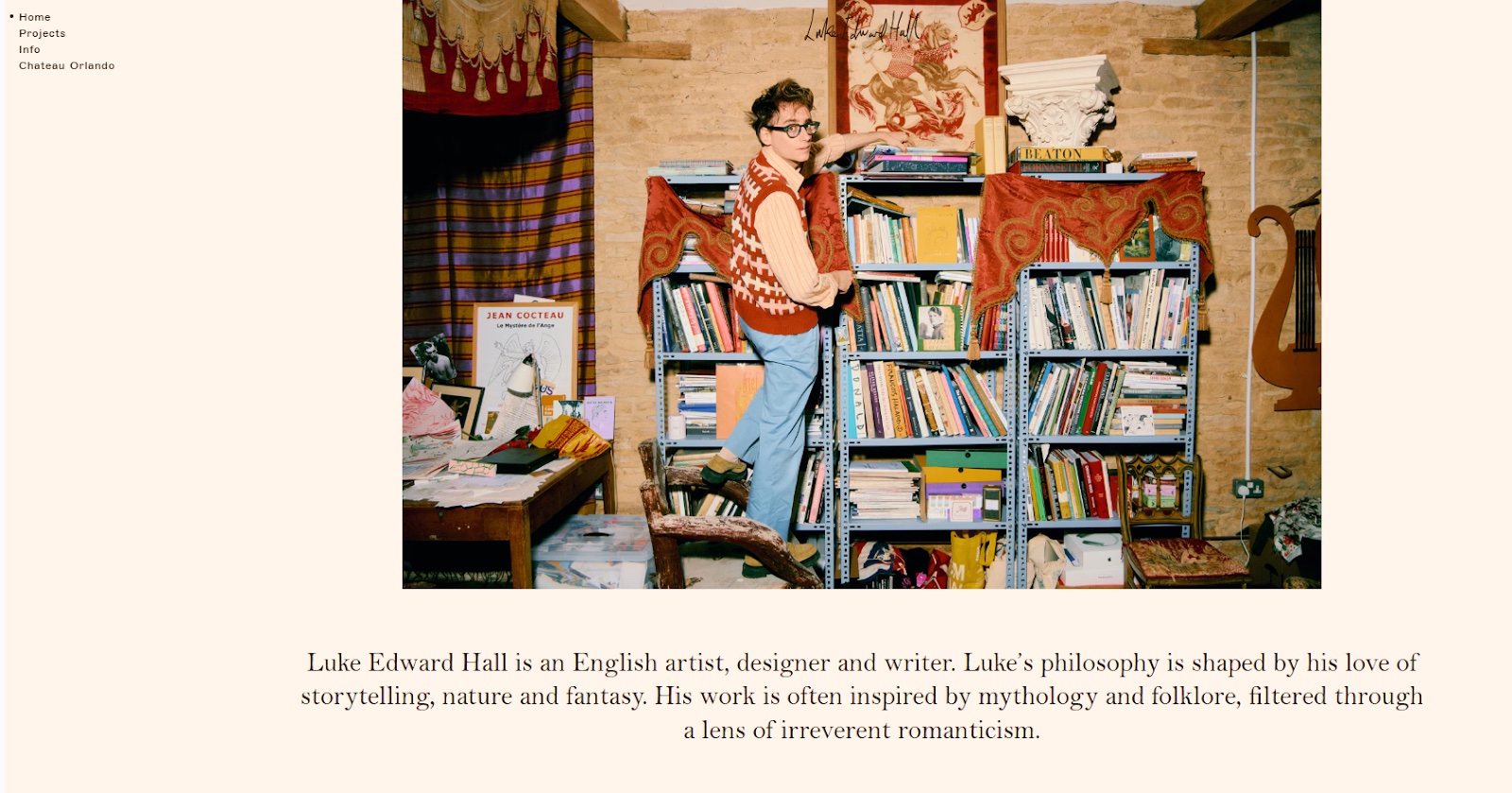 Screenshot of Luke Edward Hall website (lukeedwardhall.com)