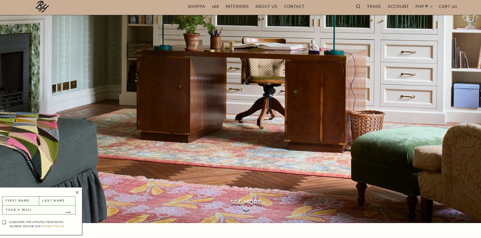 Screenshot of Beata Heuman website (beataheuman.com)