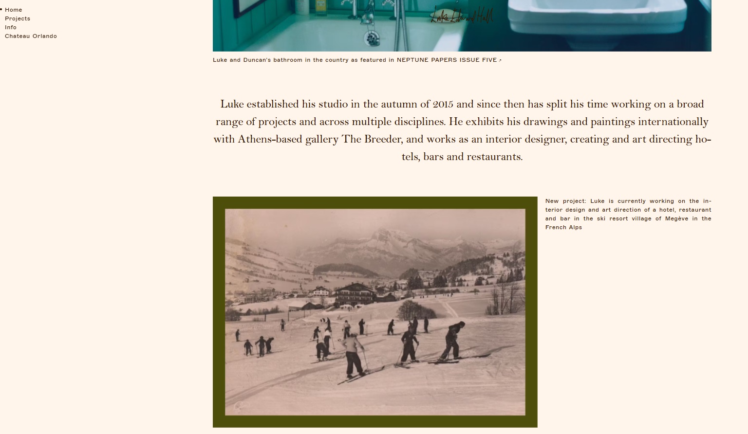 Screenshot of Luke Edward Hall website (lukeedwardhall.com)