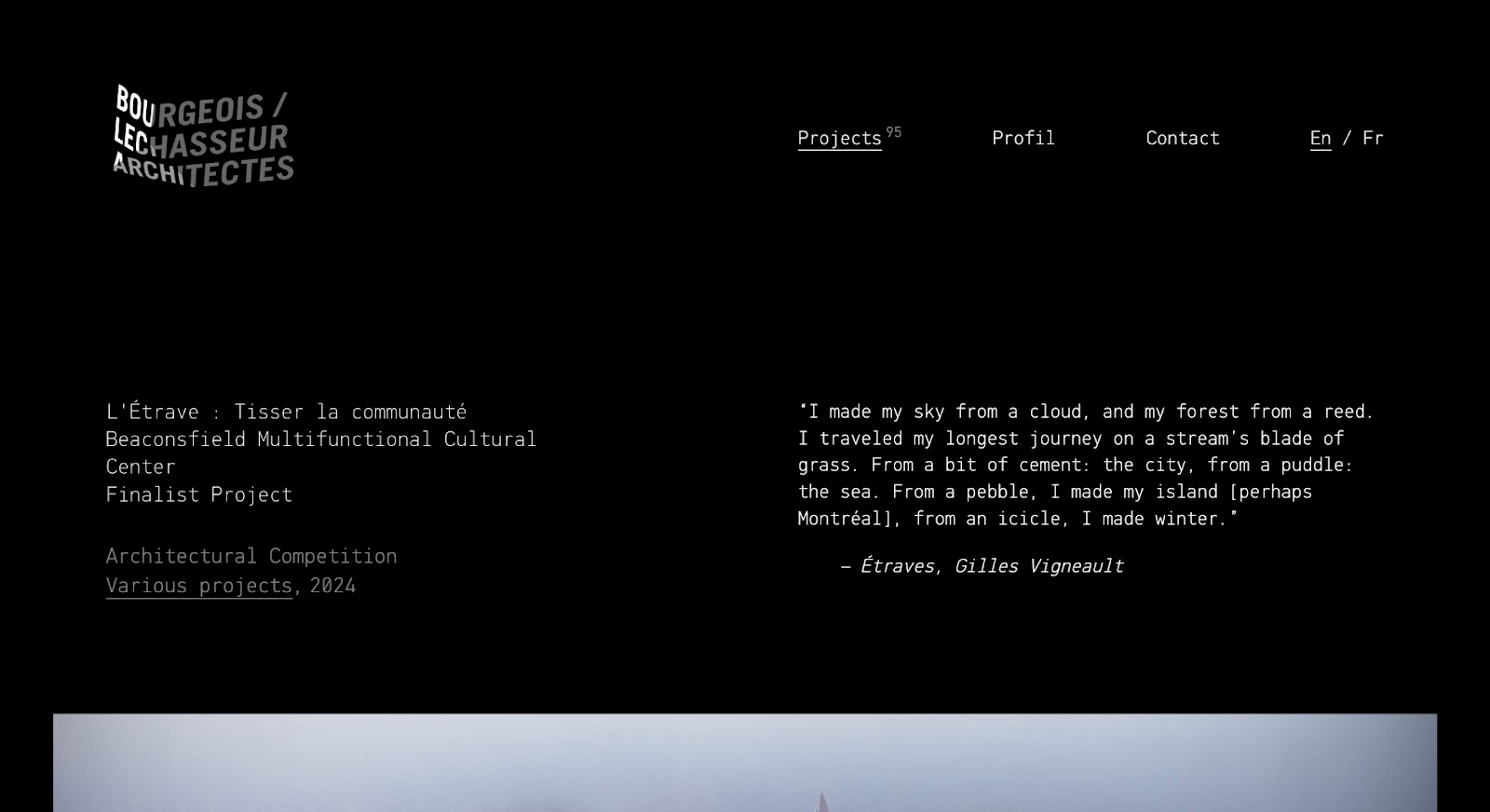 Screenshot of Bourgeois / Lechasseur website (bourgeoislechasseur.com)
