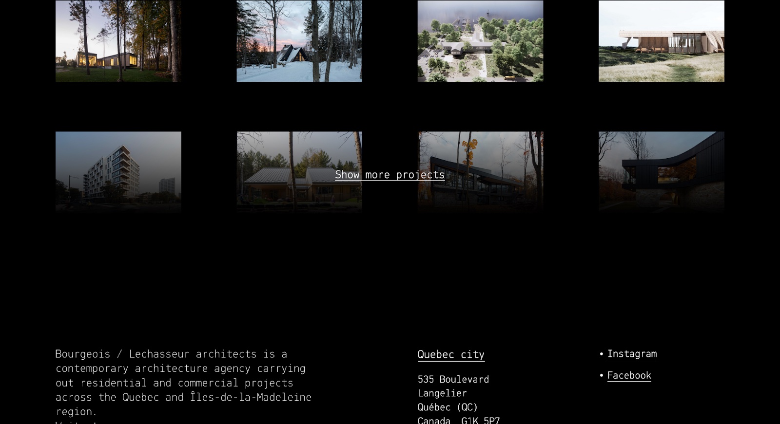 Screenshot of Bourgeois / Lechasseur website (bourgeoislechasseur.com)