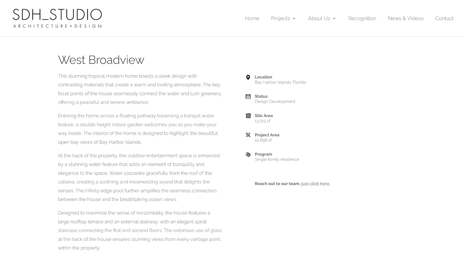 Screenshot of SDH_STUDIO website (sdhstudio.com)