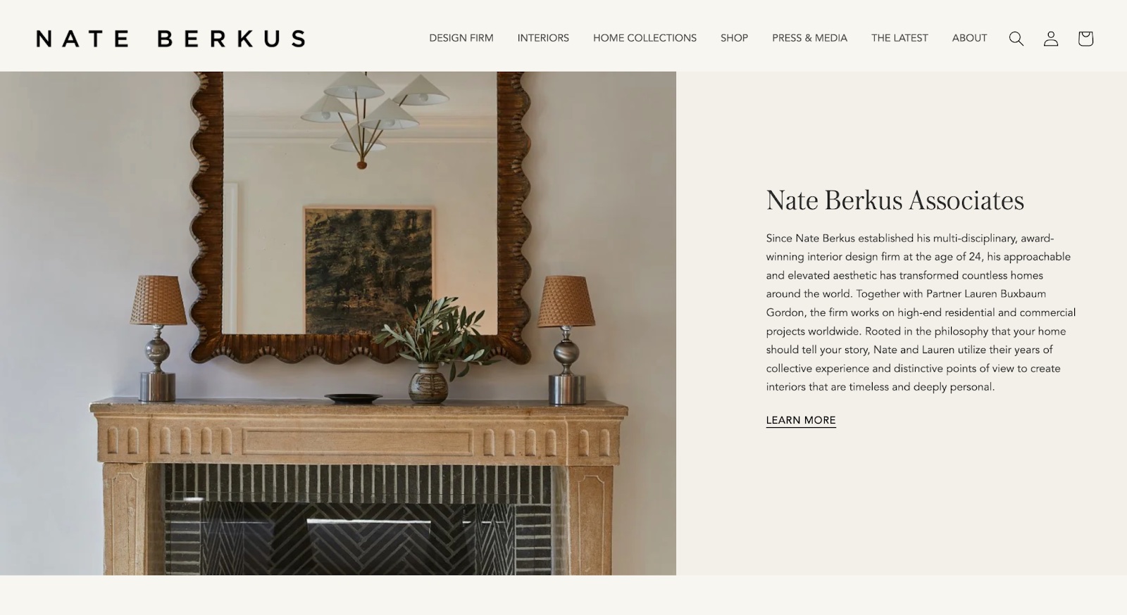 Screenshot of Nate Berkus Associates website (nateberkus.com)