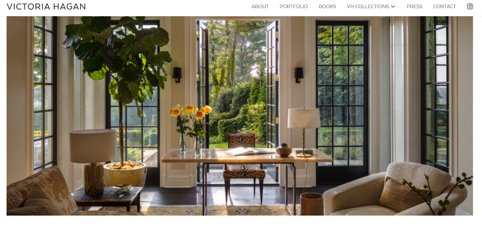 Screenshot of Victoria Hagan Interiors website (victoriahagan.com)