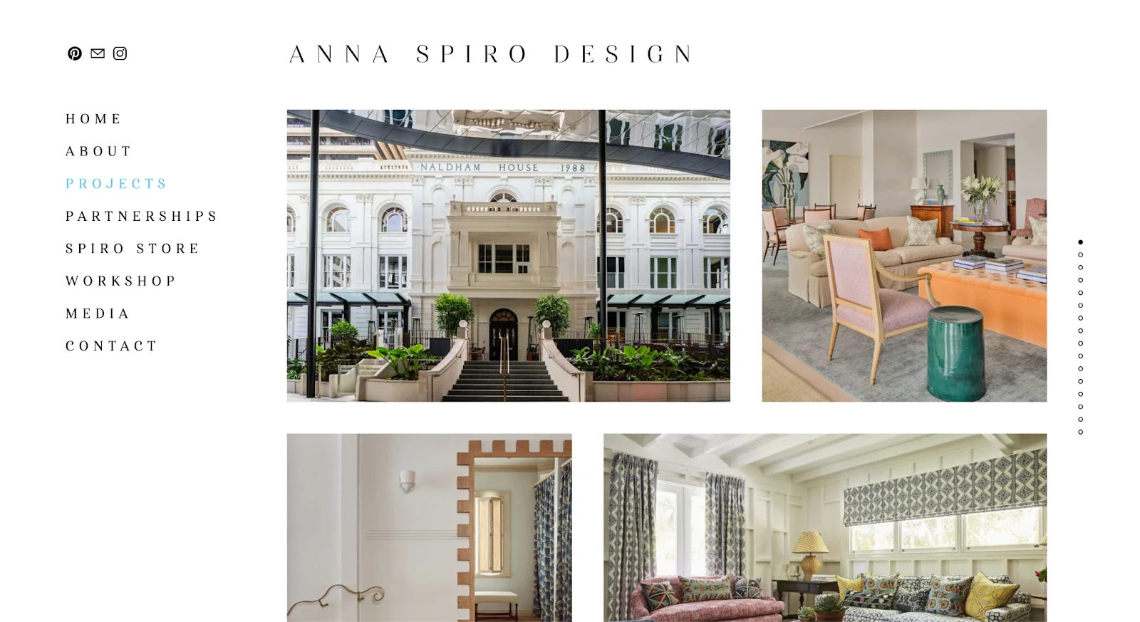 Screenshot of Anna Spiro website (annaspirodesign.com.au)