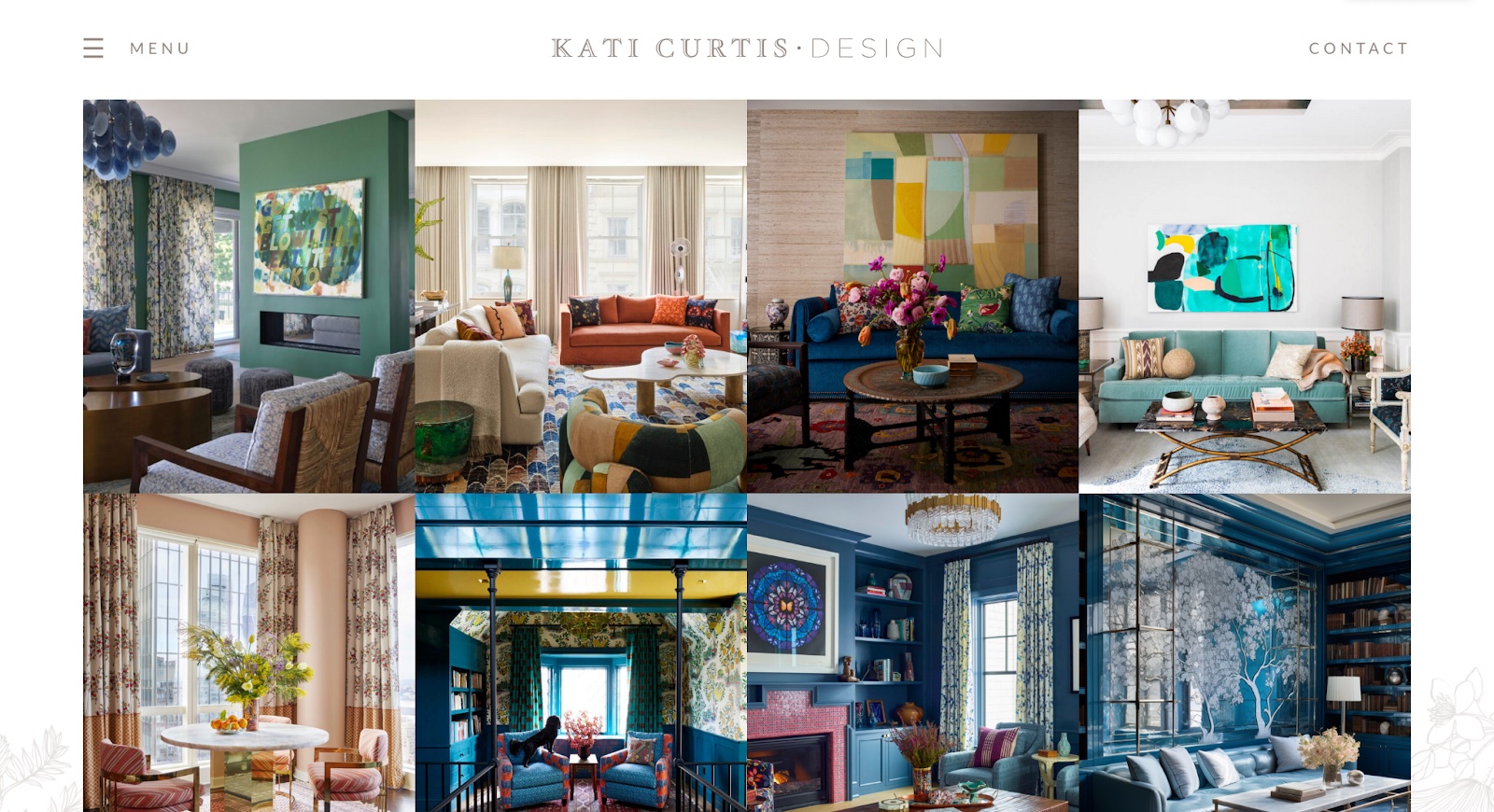 Screenshot of Kati Curtis Design website (katicurtisdesign.com)