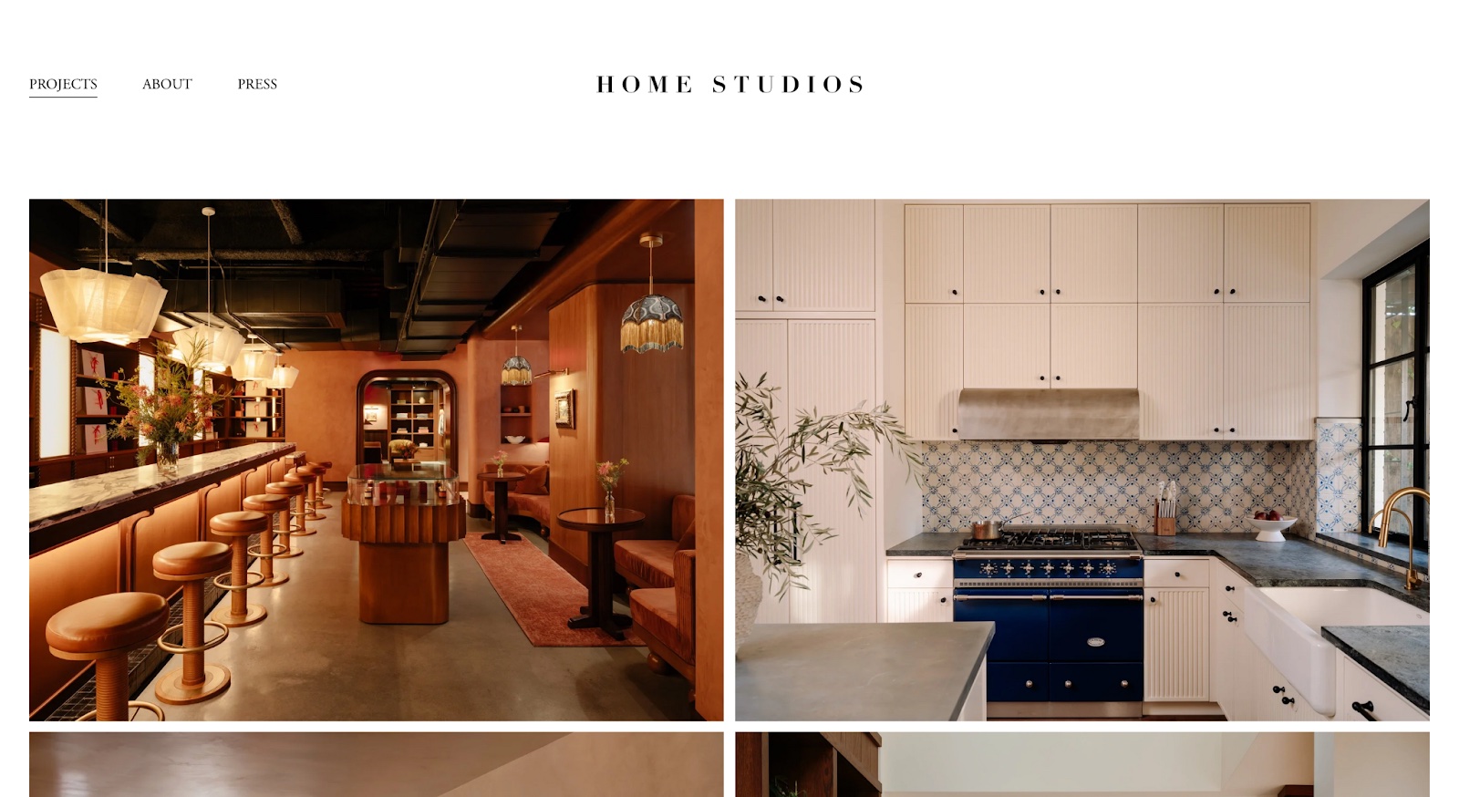 Screenshot of Inicio Studios website (homestudios.nyc)