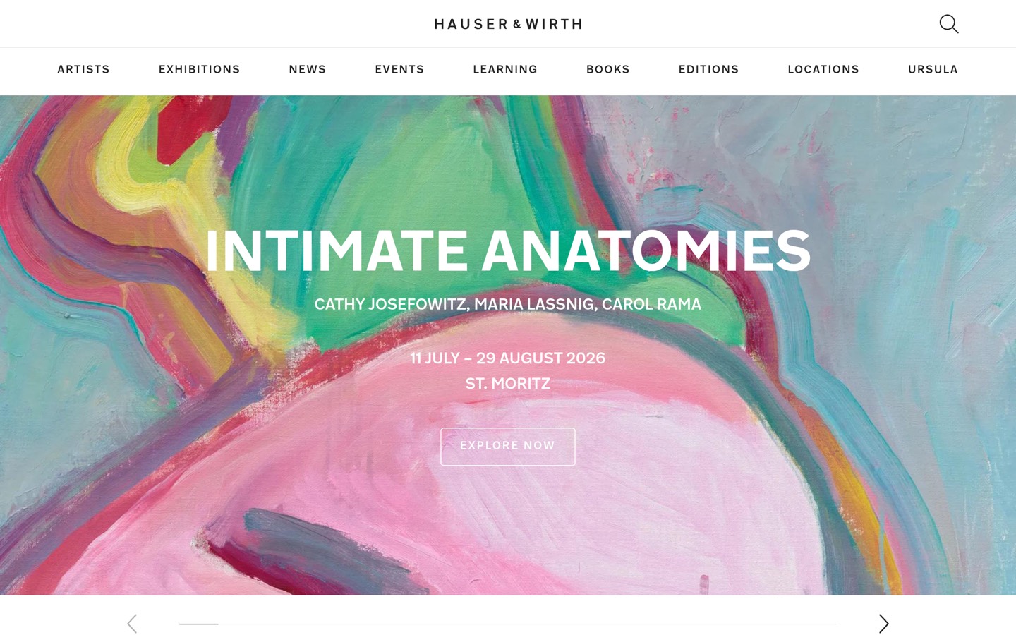 Screenshot of Hauser & Wirth website (hauserwirth.com)