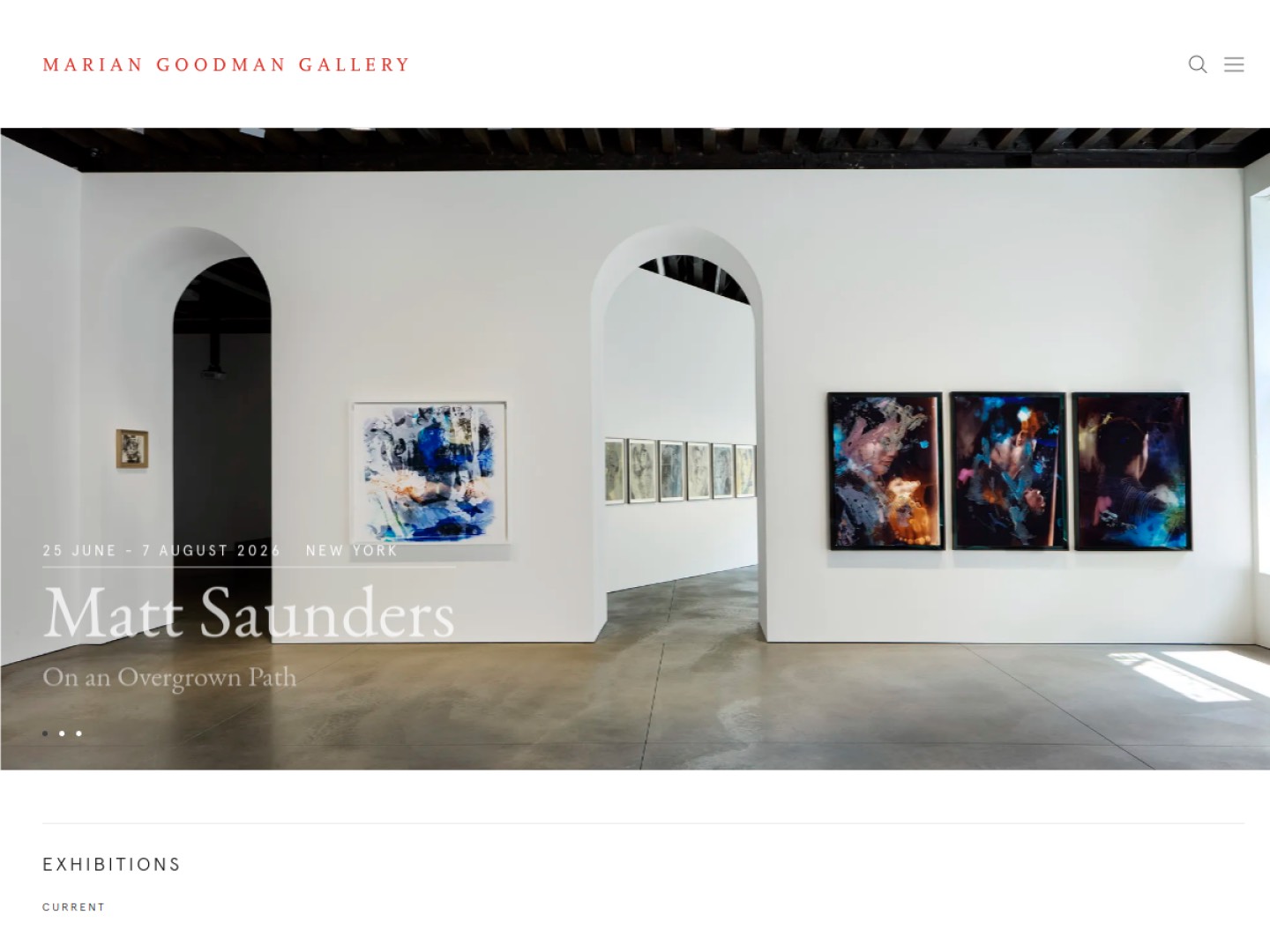 Screenshot of Marian Goodman Gallery website (mariangoodman.com)