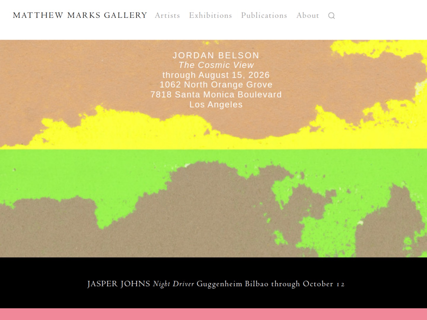 Screenshot of Matthew Marks Gallery website (matthewmarks.com)