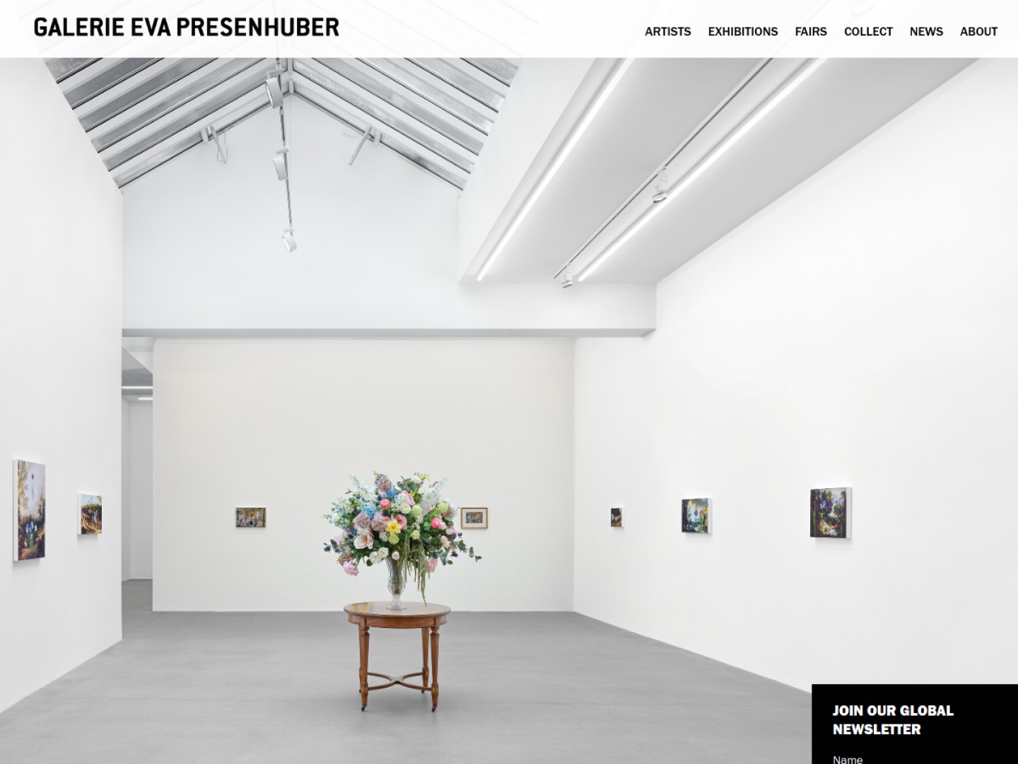 Screenshot of Galerie Eva Presenhuber website (presenhuber.com)