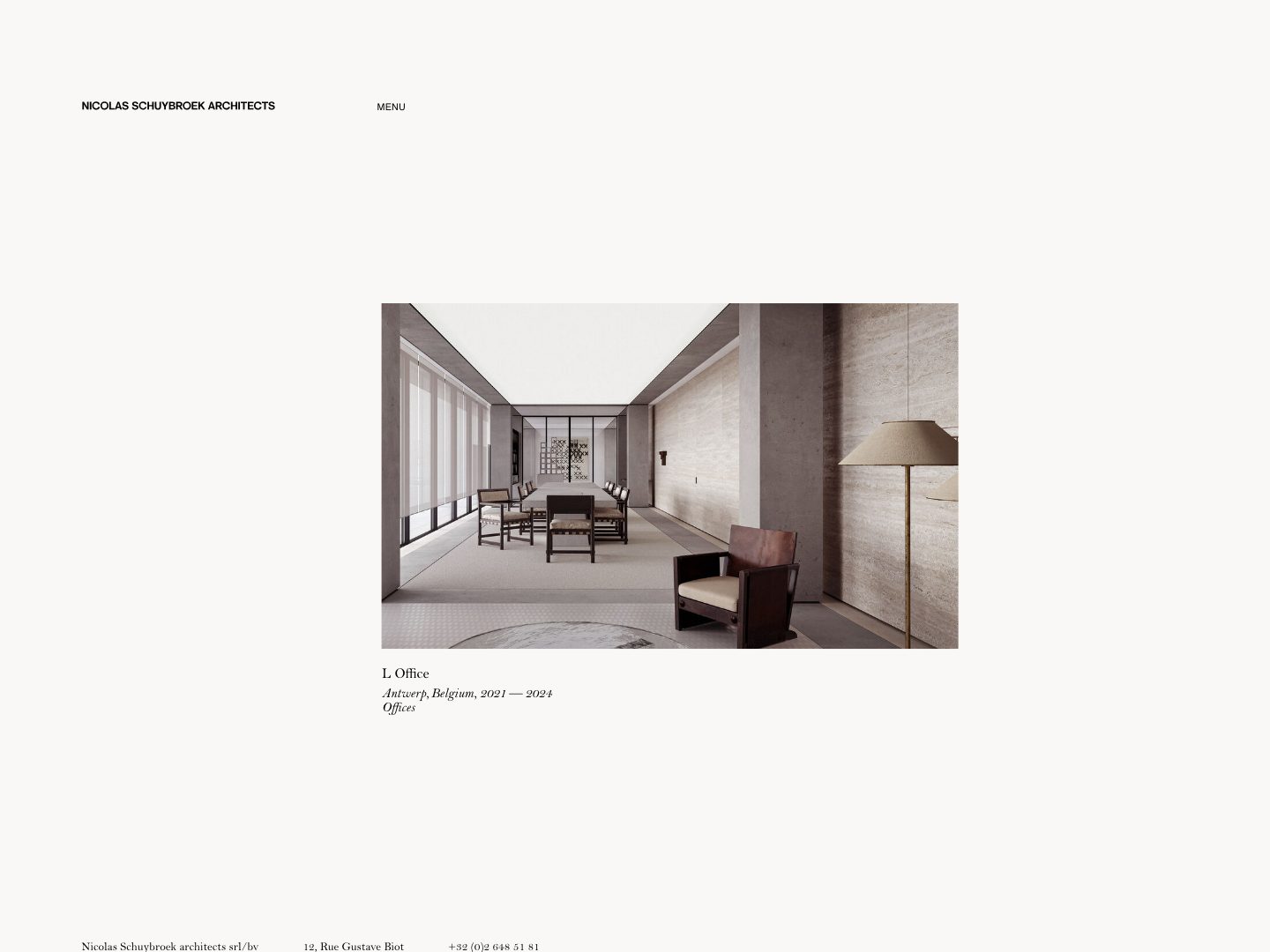 Screenshot of Nicolas Schuybroek website (ns-architects.com)