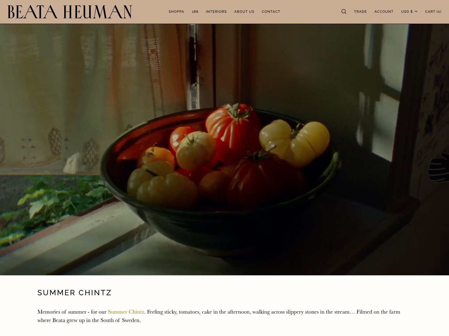 Screenshot of Beata Heuman website (beataheuman.com)