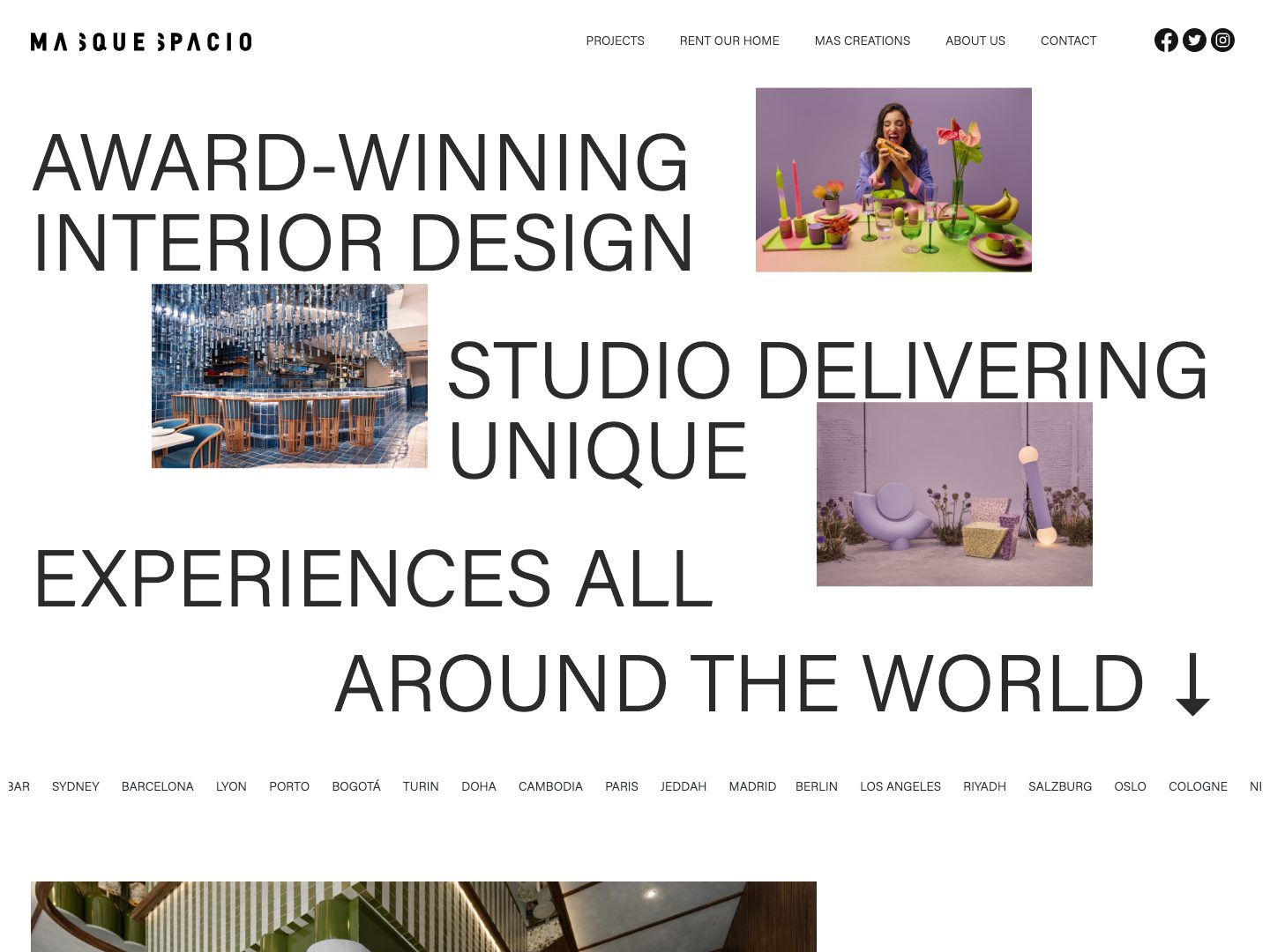 Screenshot of Masquespacio website (masquespacio.com)