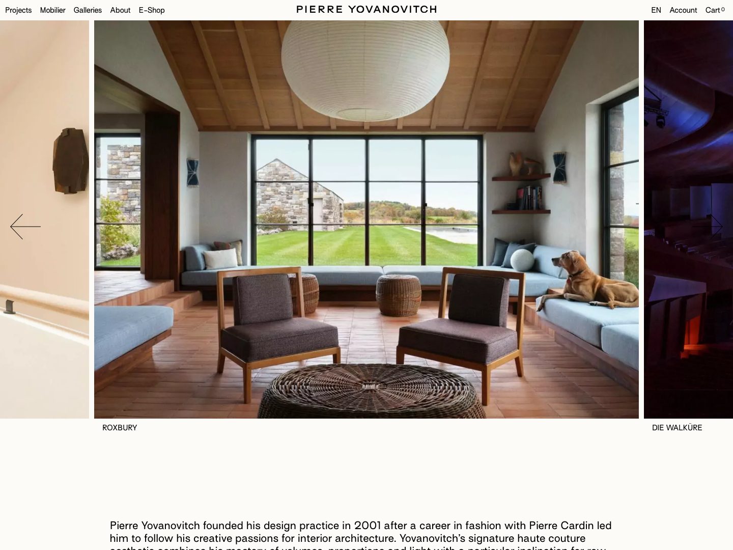 Screenshot of Pierre Yovanovitch website (pierreyovanovitch.com)