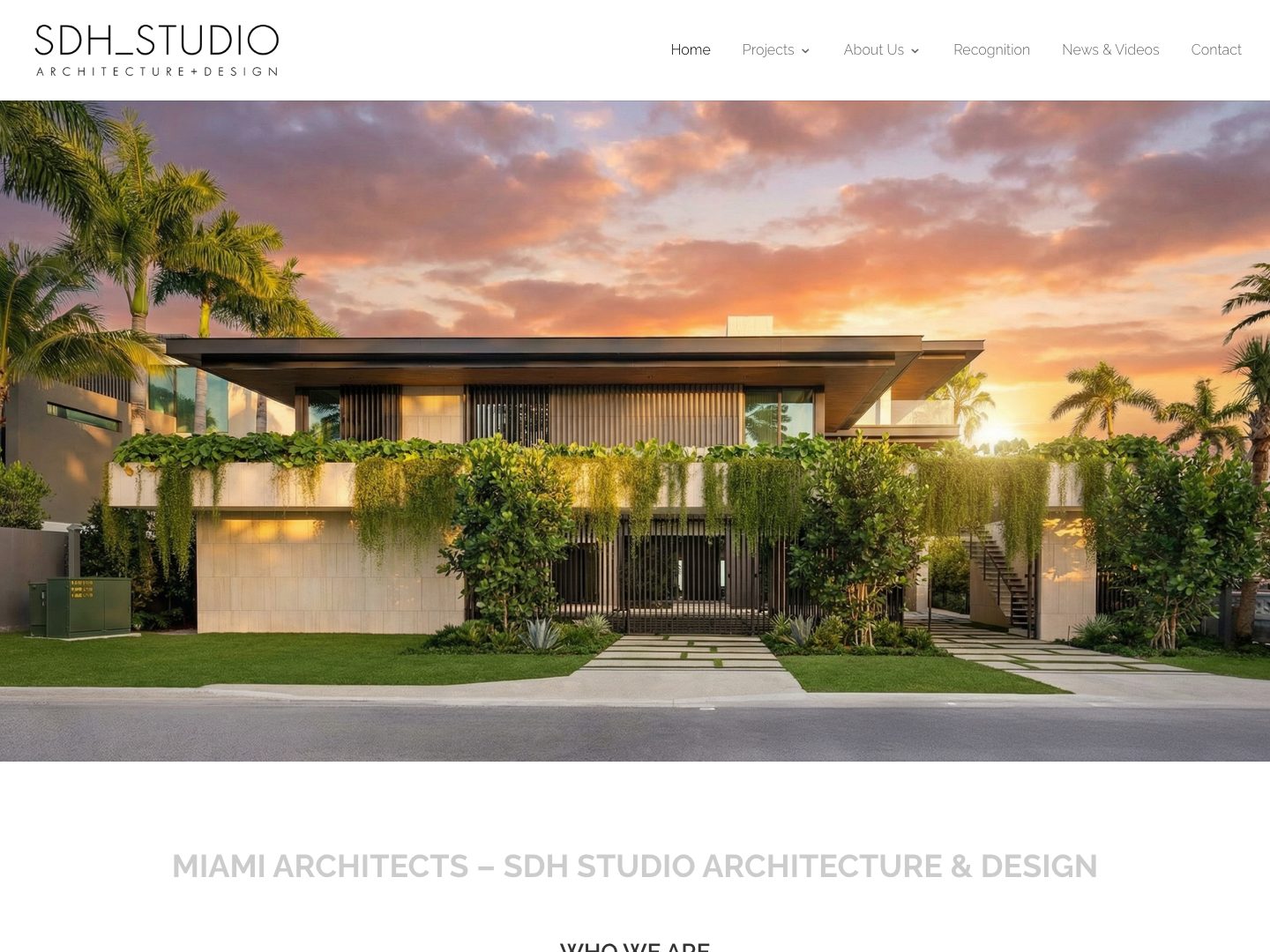 Screenshot of SDH_STUDIO website (sdhstudio.com)